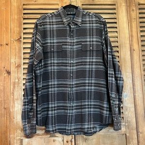 Polo Ralph Lauren Grey Blue Plaid Flannel Shirt